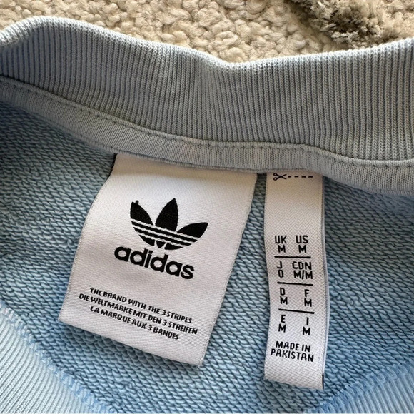 Adidas pullover crewneck sweatshirt baby blue athletic medium - Picture 2 of 6
